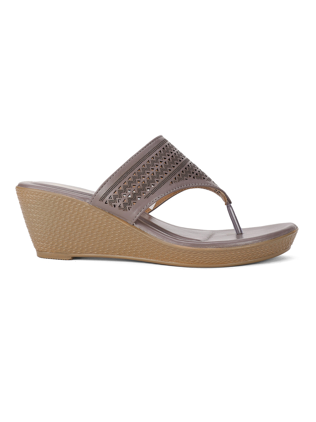 Bata Women Gunmetal Wedge Heel Thong Sandal - Gunmetal - View 2