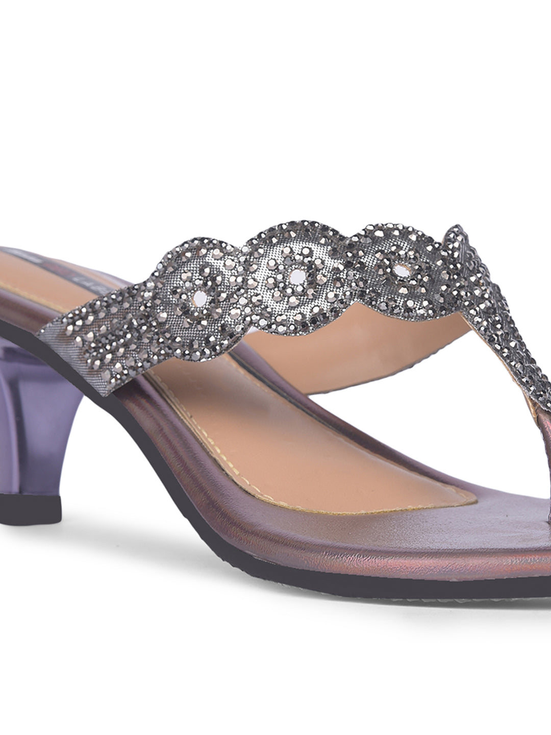Bata Women Gunmetal Block Heel Thong Sandal - Gunmetal - View 5