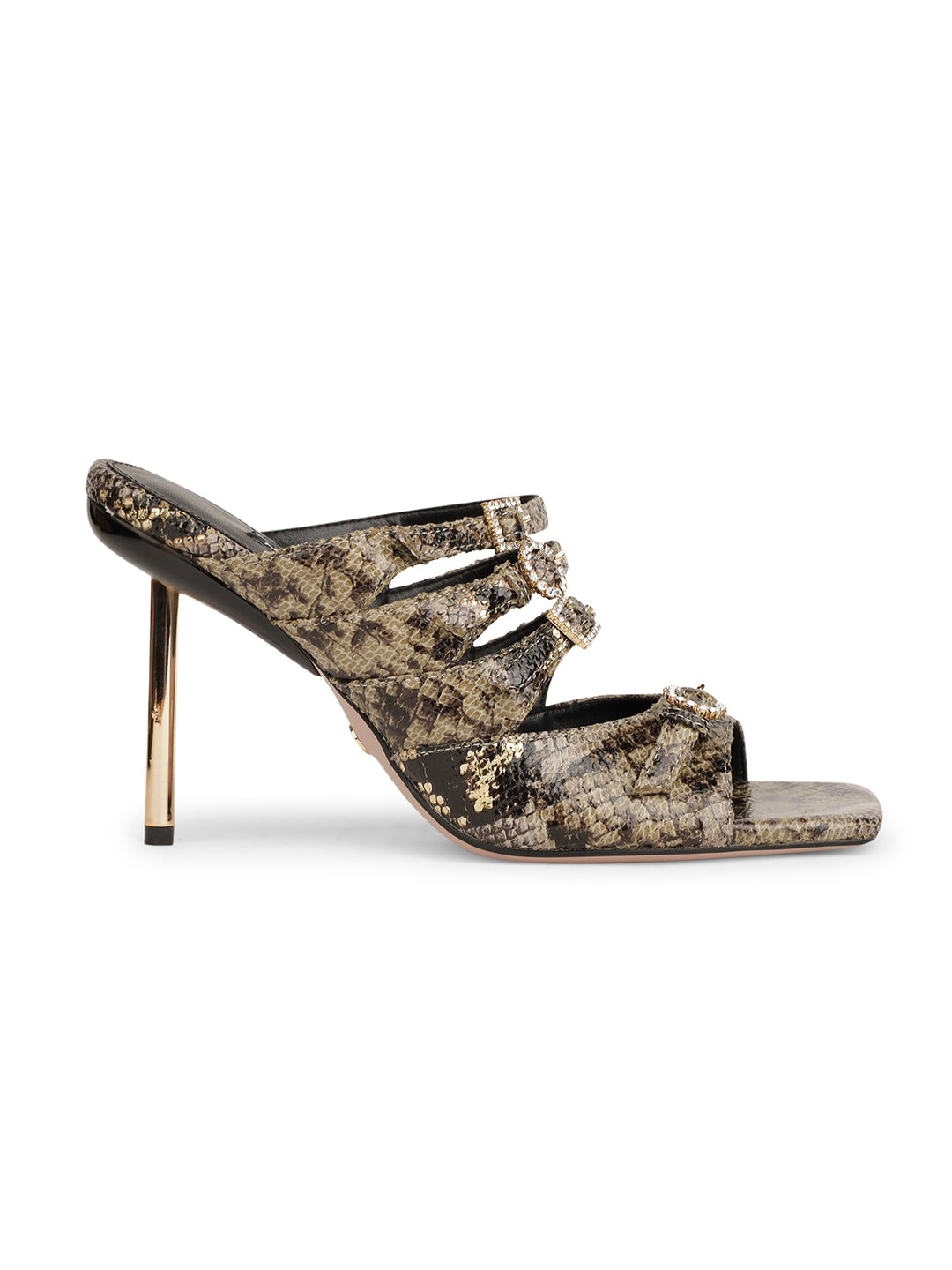 Nine West Women Stiletto Heel Mule Sandal - Brown - View 2