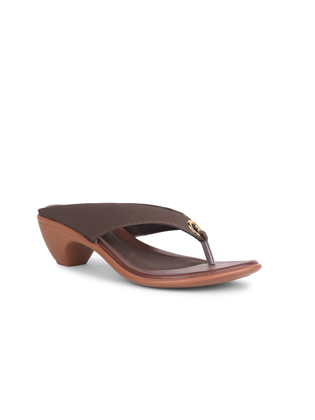 Bata Women Brown Block Heel Thong Sandal - Brown - View 1