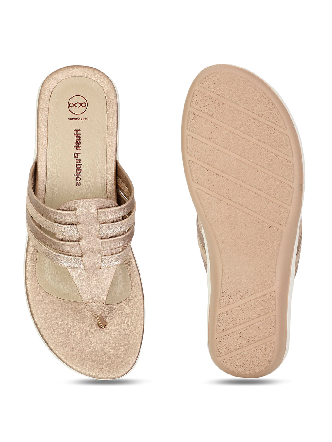 Hush Puppies Women Rose Gold Wedge Heel Thong Sandal - Rose Gold - View 4