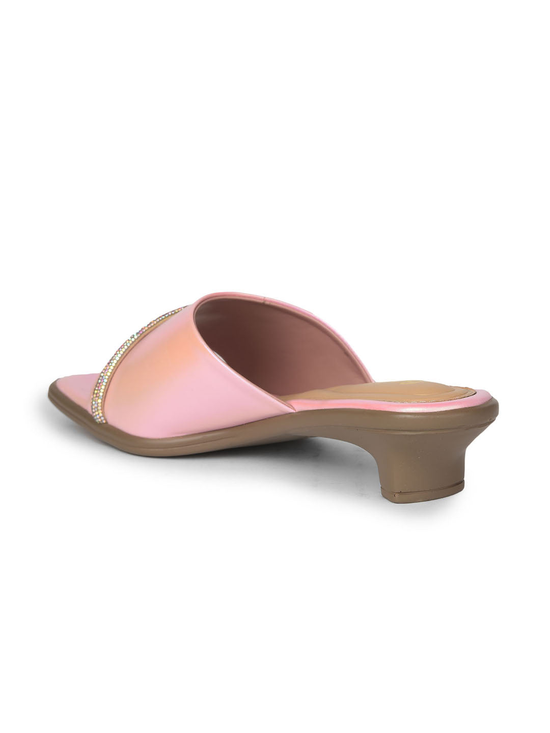 Bata Women Rose Gold Block Heel Mule Sandal - Rose Gold - View 3