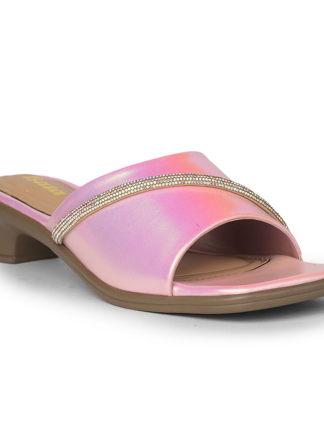 Bata Women Rose Gold Block Heel Mule Sandal - Rose Gold - View 5