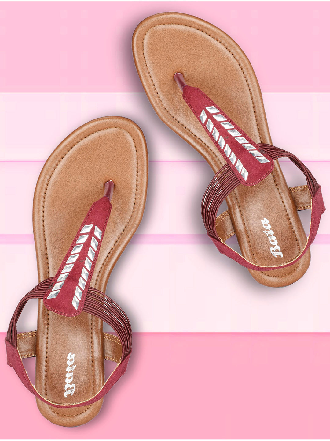 Bata Women Maroon Wedge Heel Thong Sandal - Maroon - View 6