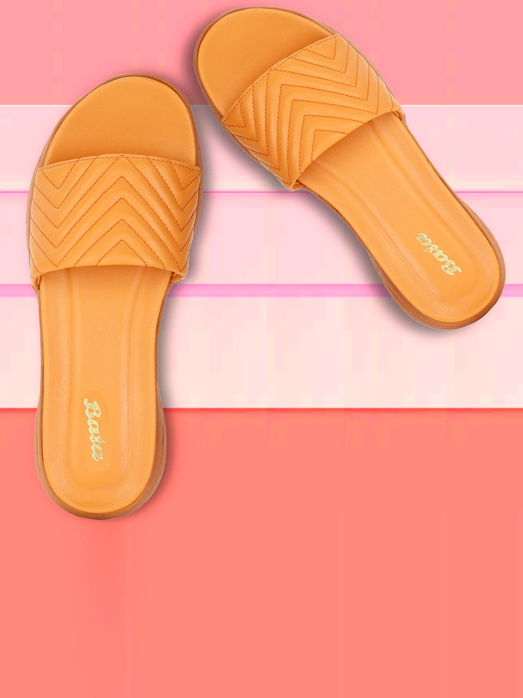 Bata Women's Orange Casual Mule Slippers - Orange