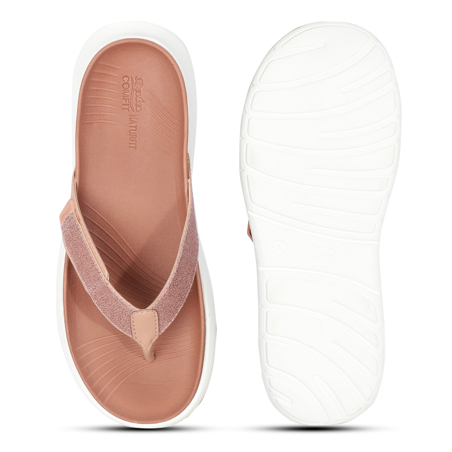 Bata Comfit Women Pink Wedge Heel Thong Sandal - Pink - View 4