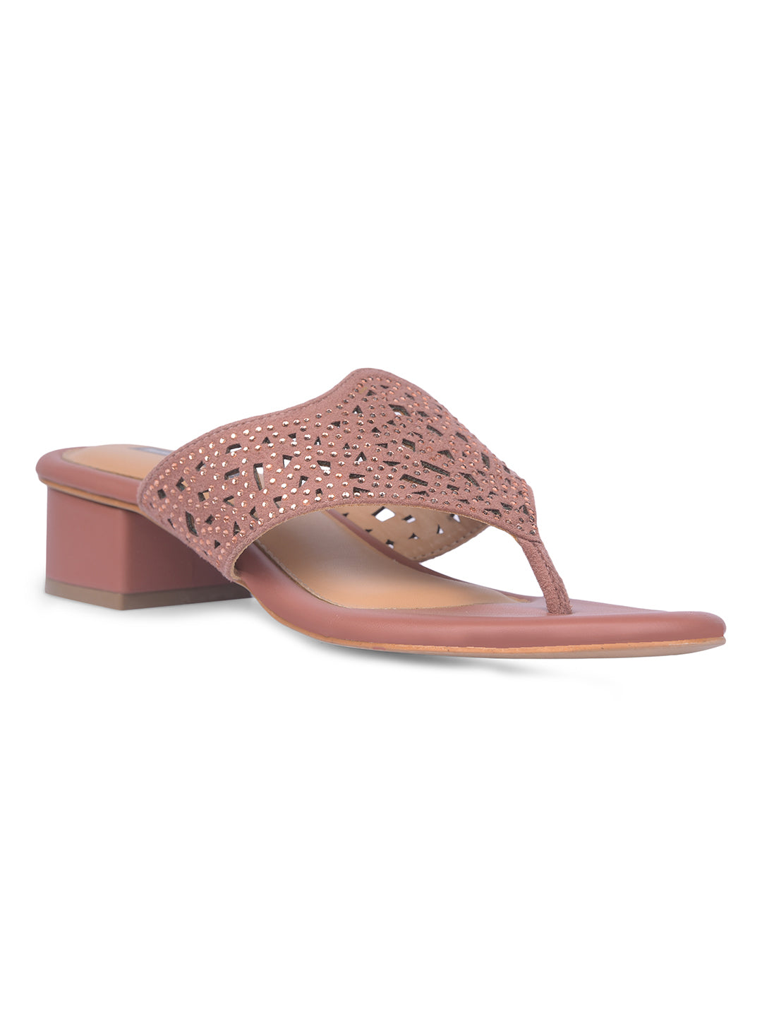 Bata Women Pink Block Heel Thong Sandal - Pink - View 1