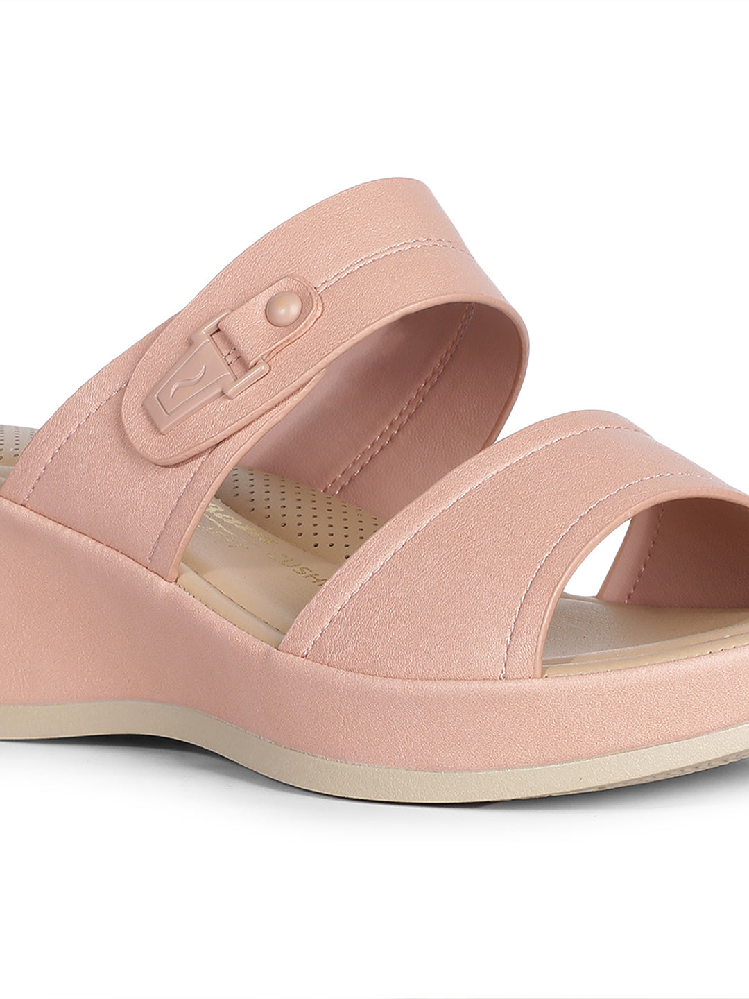 Bata Comfit Women Pink Wedge Heel Mule Sandal - Pink - View 5