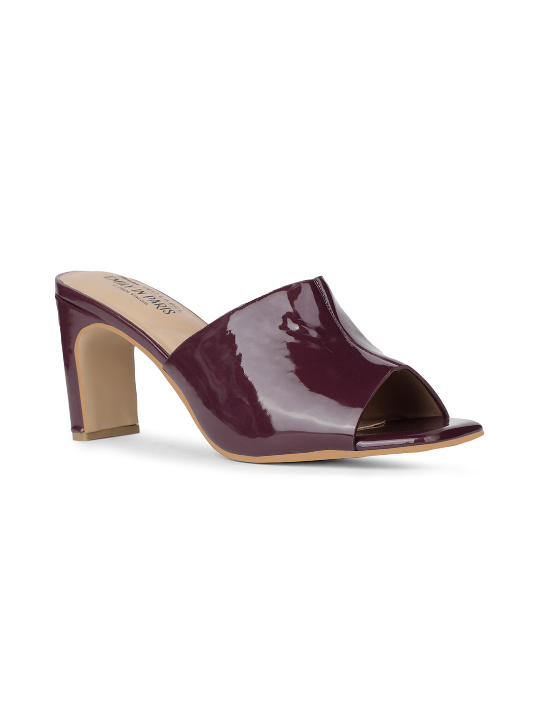 Bata Women Maroon Block Heel Mule Sandal - Maroon - View 1