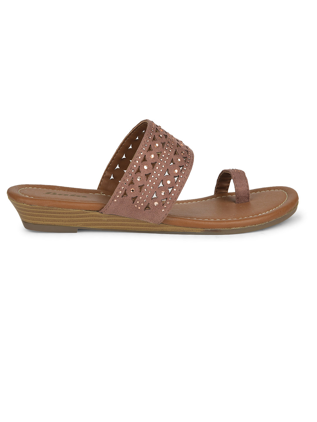 Bata Women's Red Wedge Heel Toe Ring Sandals - Red