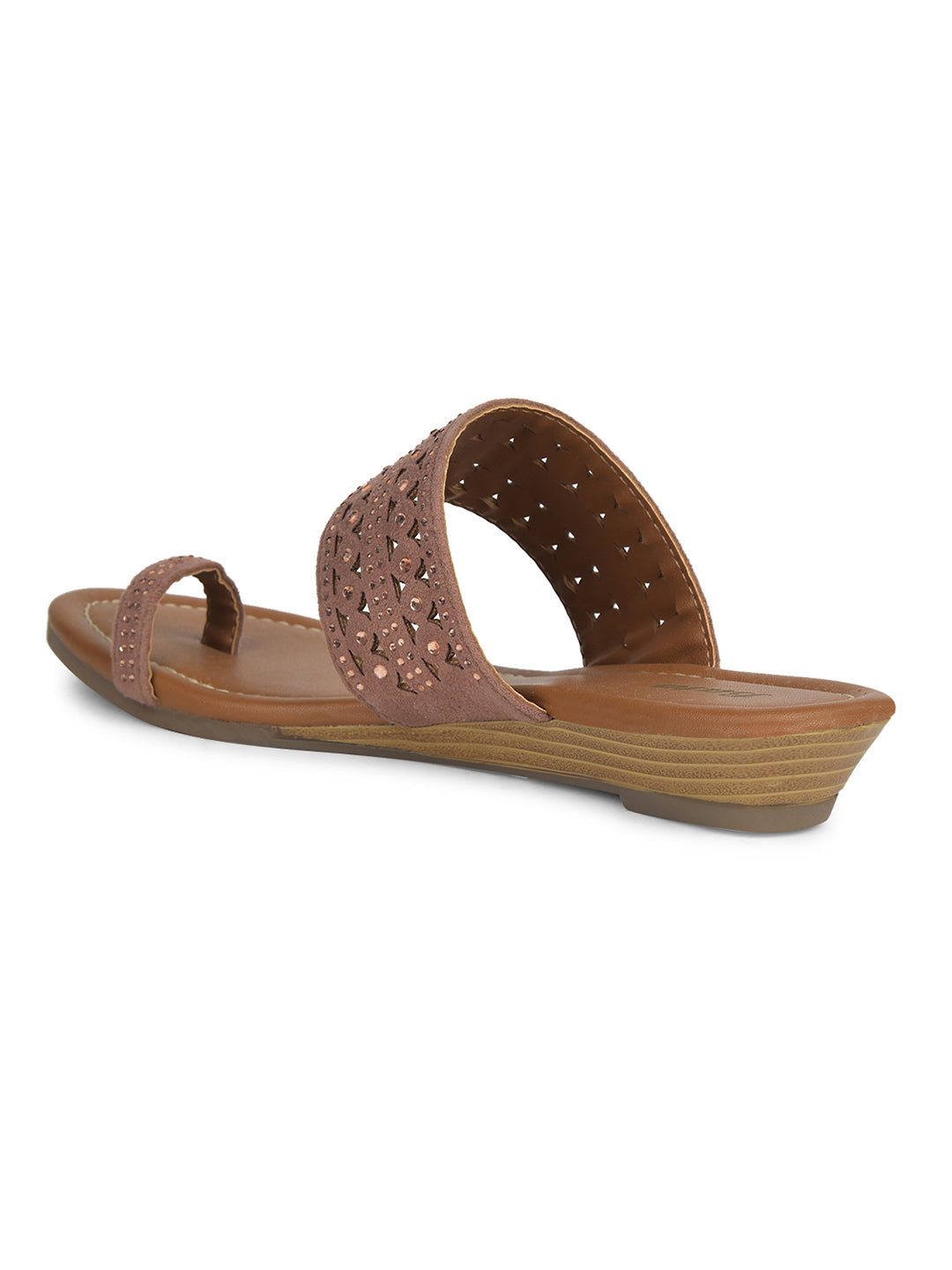 Bata Women's Red Wedge Heel Toe Ring Sandals - Red