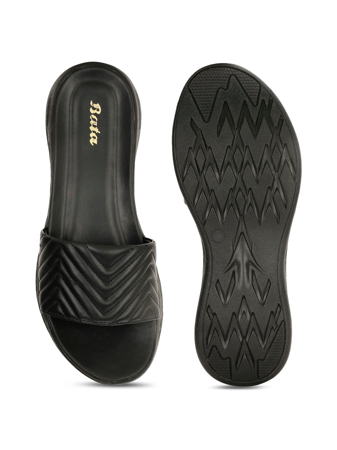 Bata Women's Black Casual Mule Slippers - Black