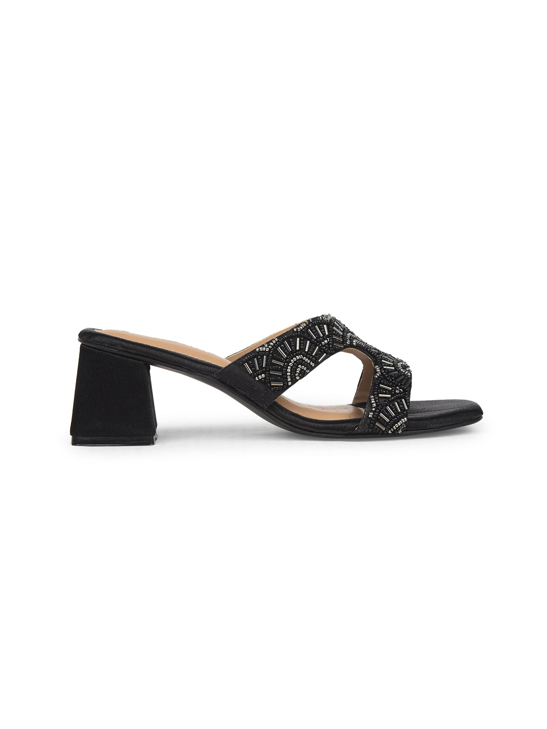 Bata Women Black Block Heel Mule Sandal - Black - View 2