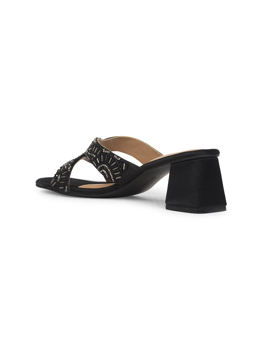 Bata Women Black Block Heel Mule Sandal - Black - View 3