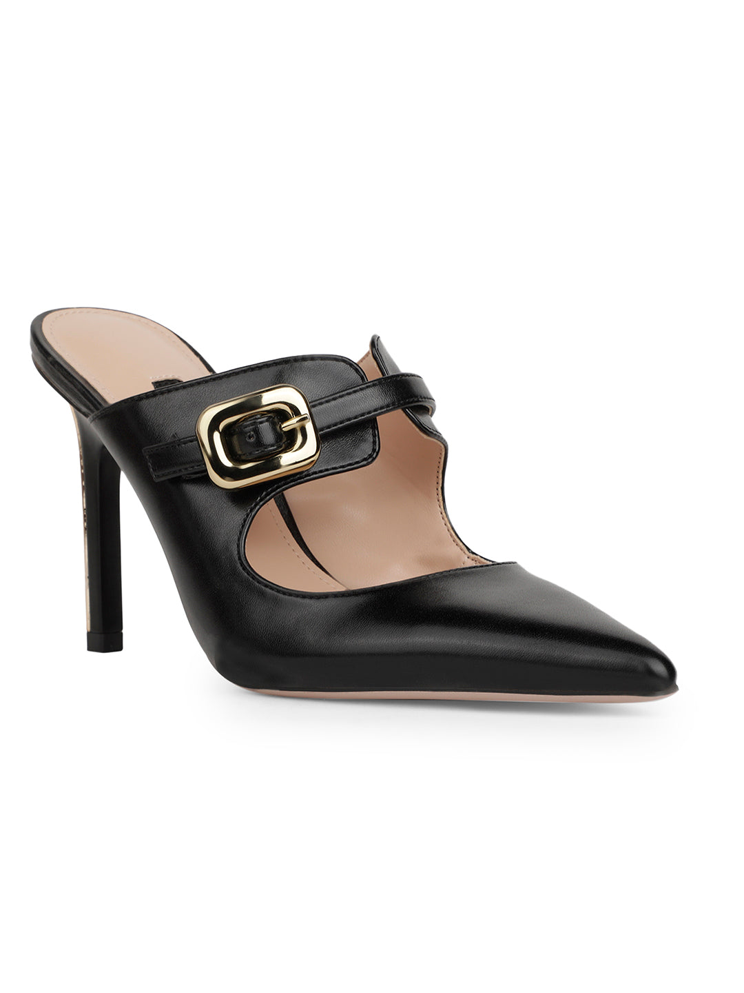 Nine West Women Pointed-Toe Stiletto Heel Mule Sandal - Black - View 1