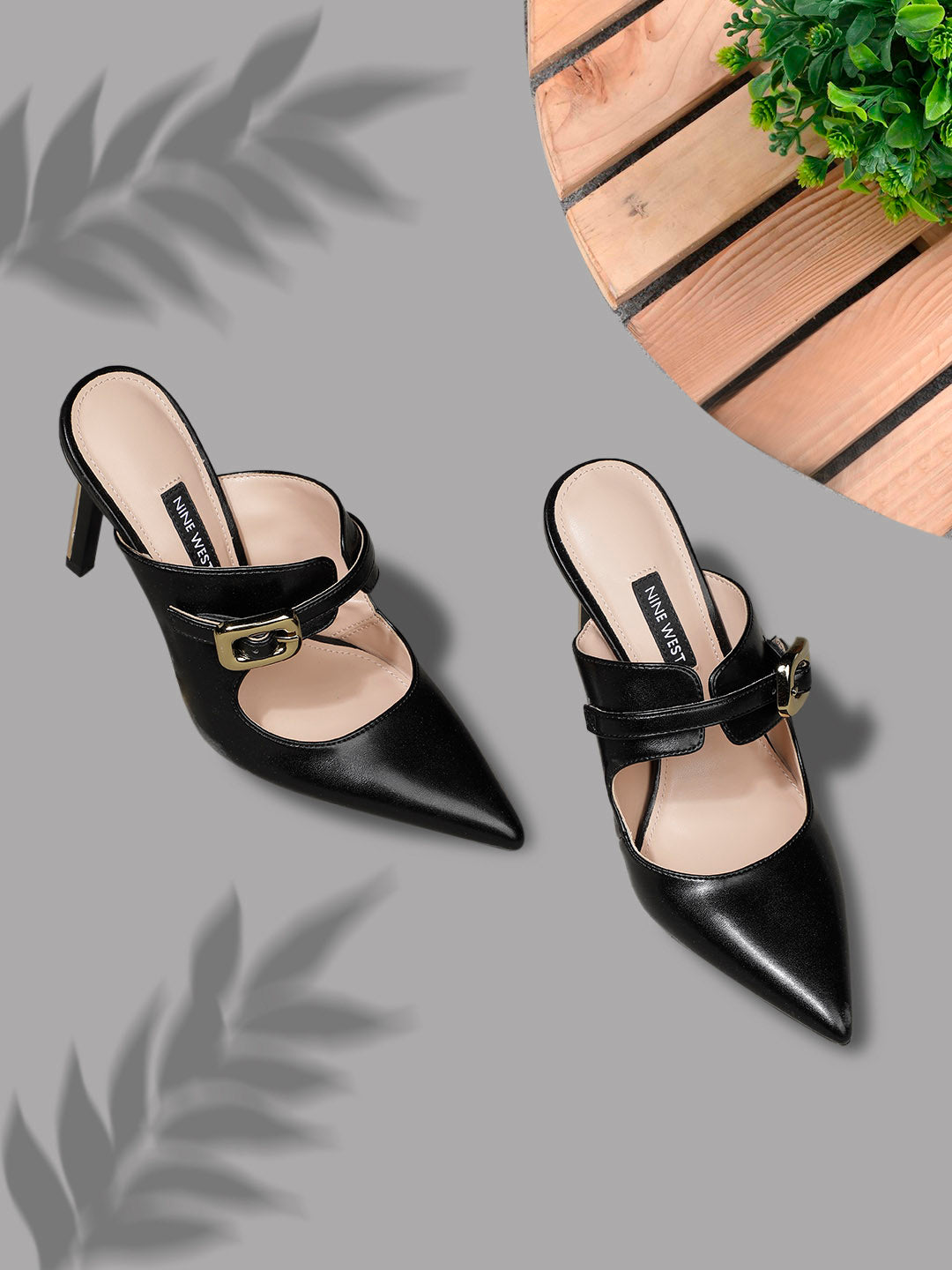 Nine West Women Pointed-Toe Stiletto Heel Mule Sandal - Black - View 6