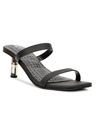 Bata Women Black Kitten Heel Mule Sandal - Black - View 1