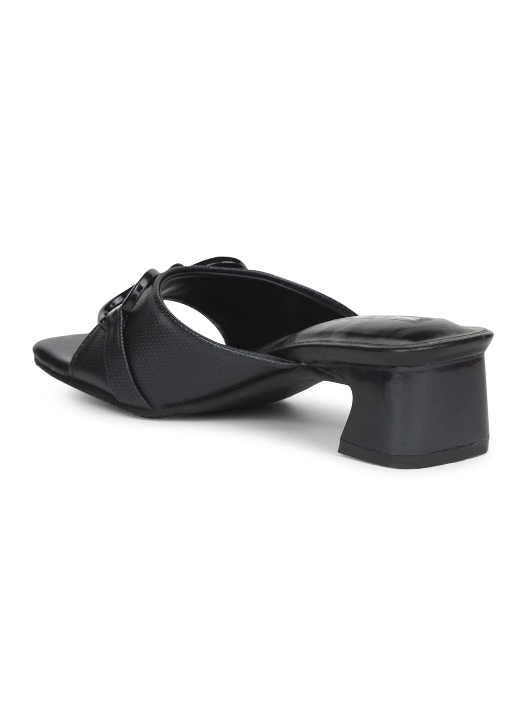 Bata Women Black Block Heel Mule Sandal - Black - View 3