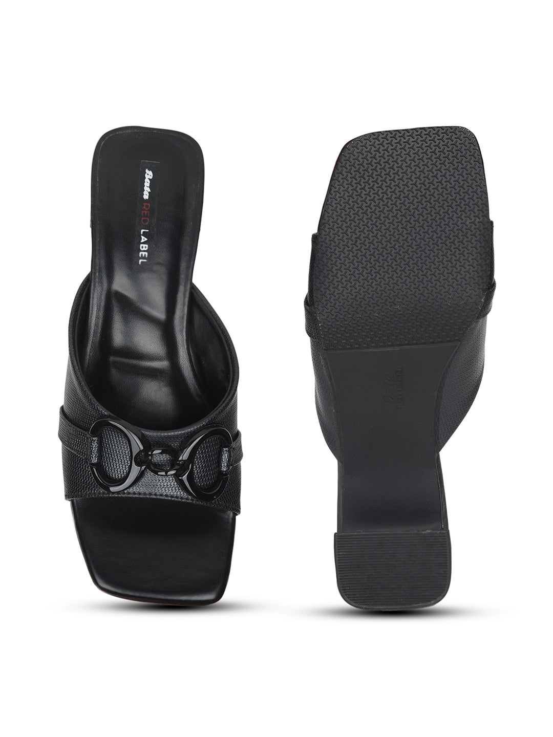 Bata Women Black Block Heel Mule Sandal - Black - View 4