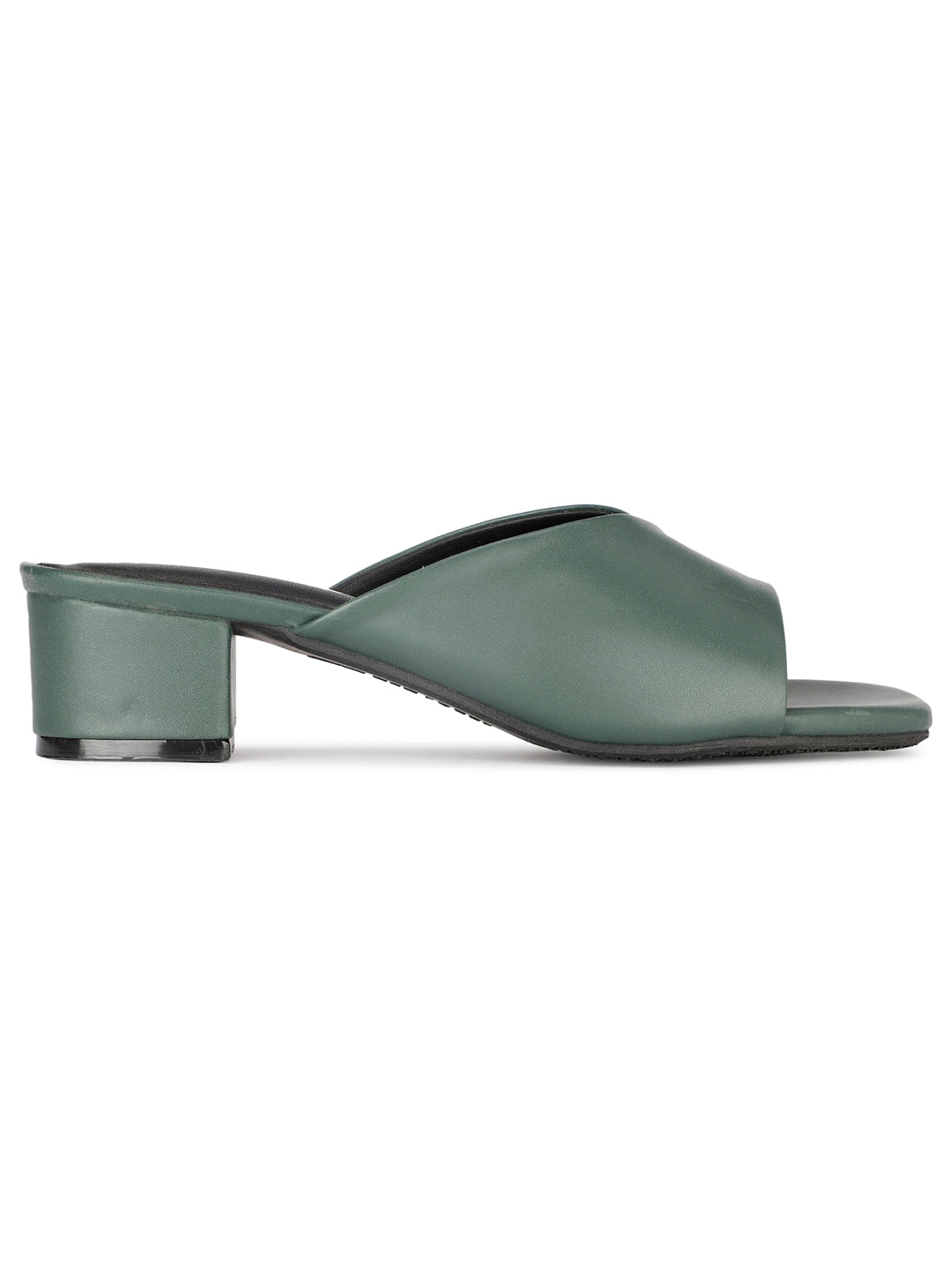 Bata Women Olive Block Heel Mule Sandal - Olive - View 2