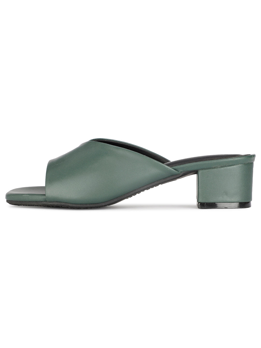 Bata Women Olive Block Heel Mule Sandal - Olive - View 3