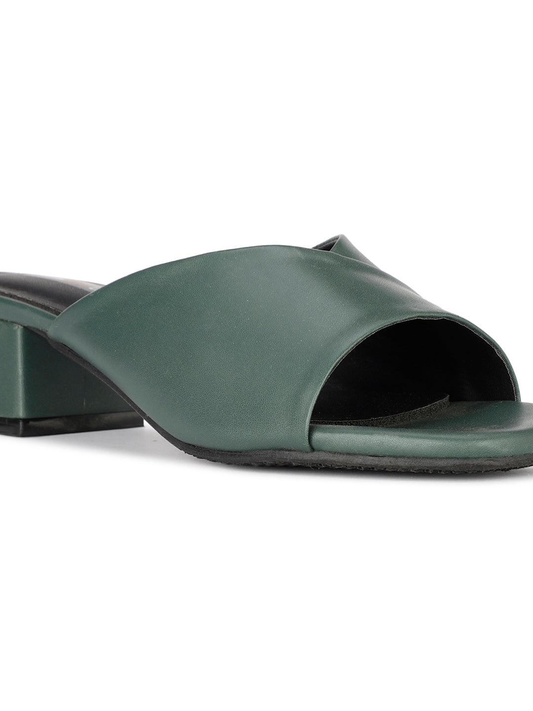 Bata Women Olive Block Heel Mule Sandal - Olive - View 5