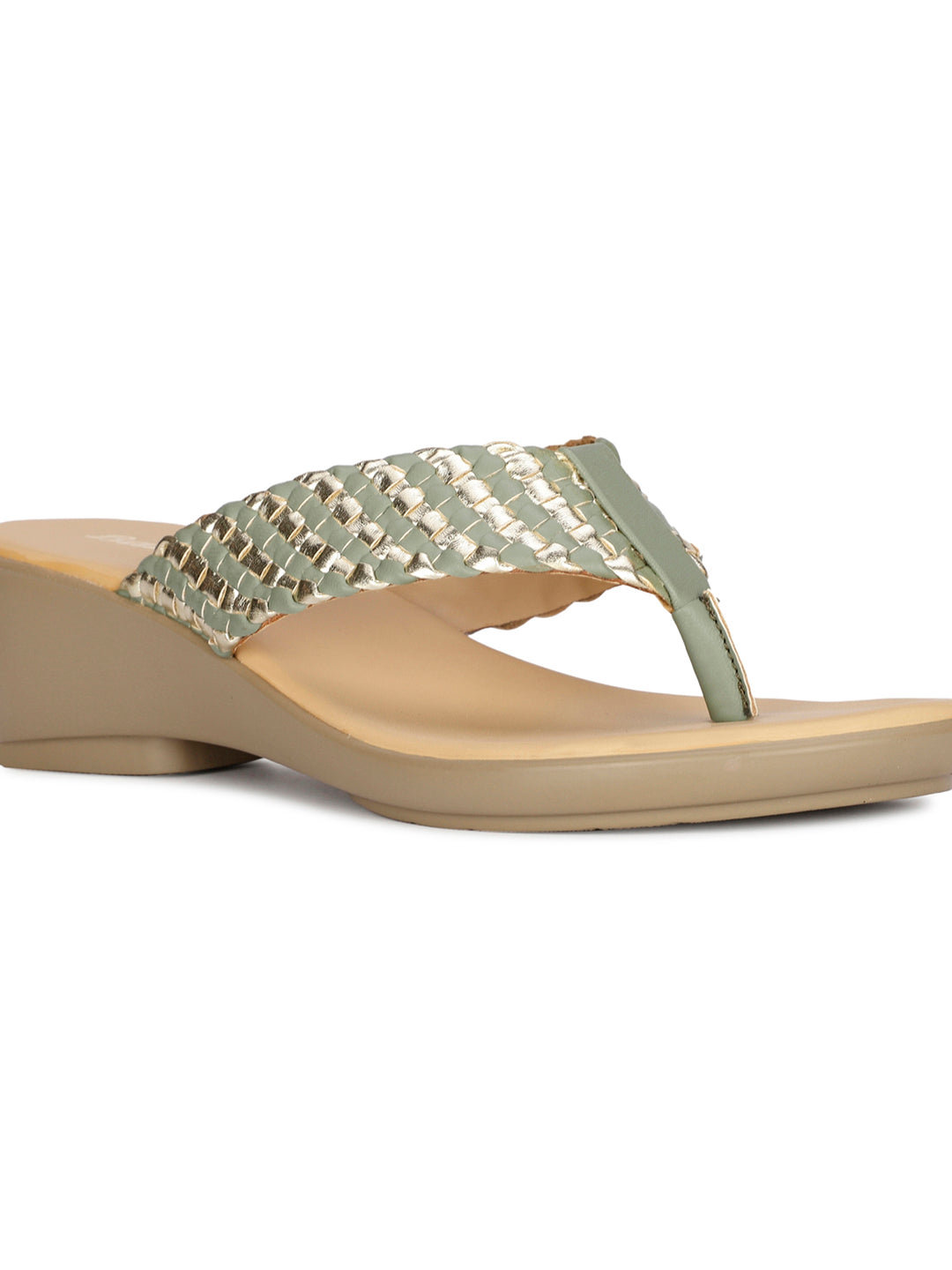 Bata Women Olive Wedge Heel Thong Sandal - Olive - View 5