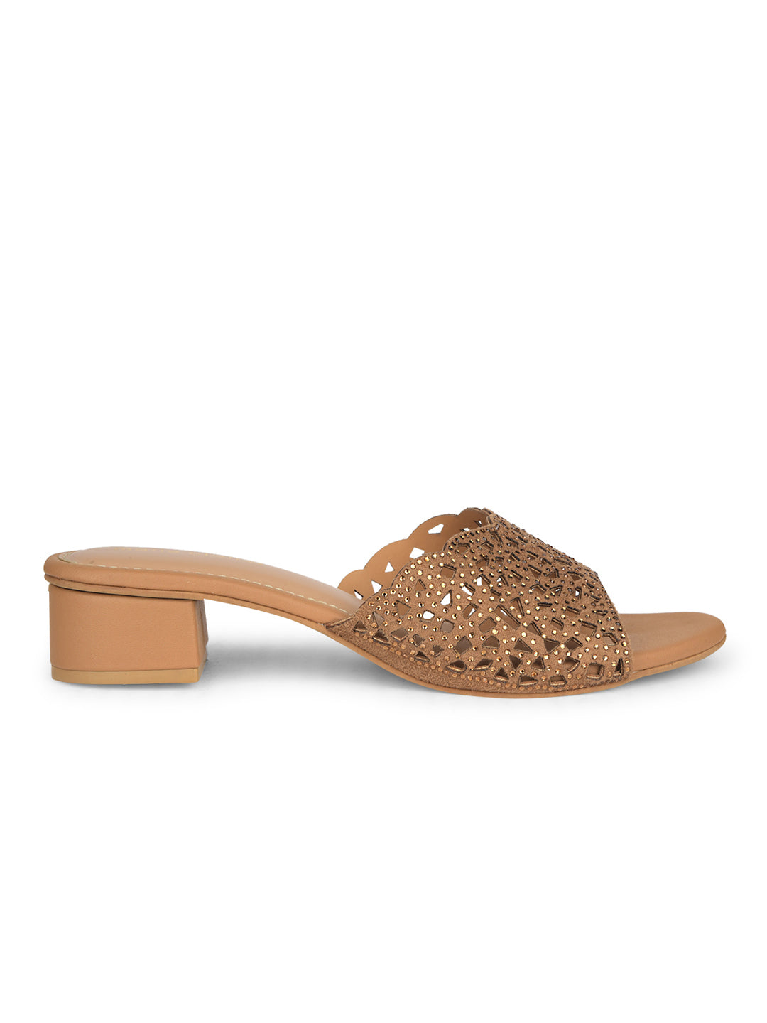 Marie Claire Women Beige Block Heel Mule Sandal - Beige - View 2
