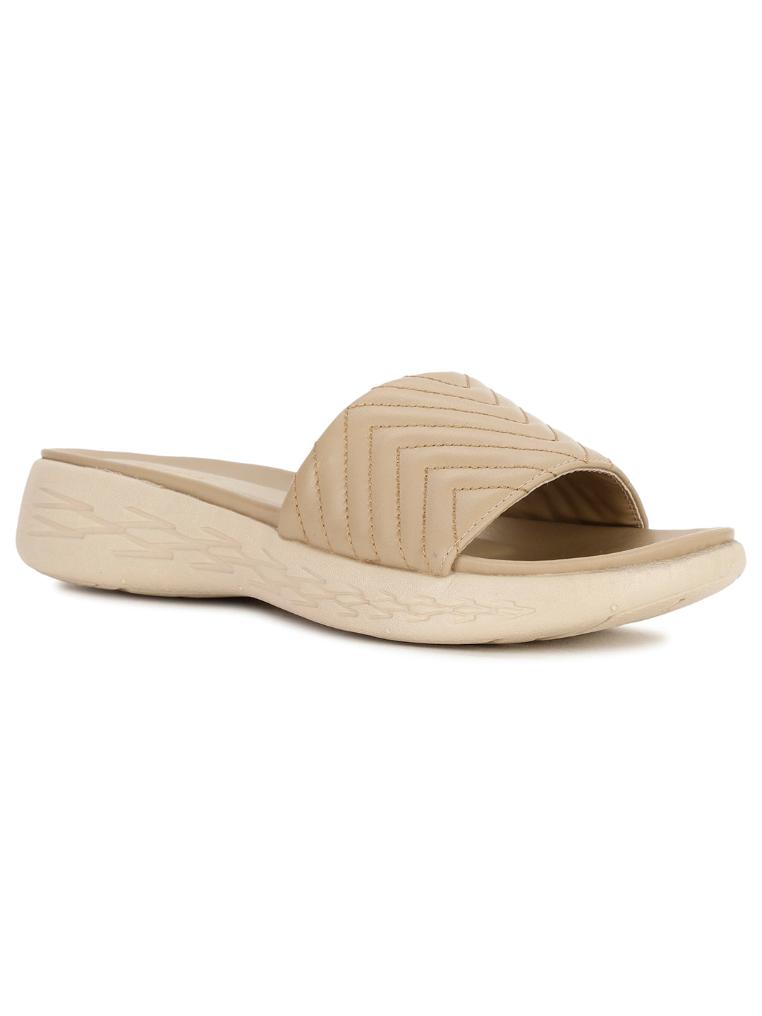 Bata Women Beige Wedge Heel Mule Sandal - Beige - View 1