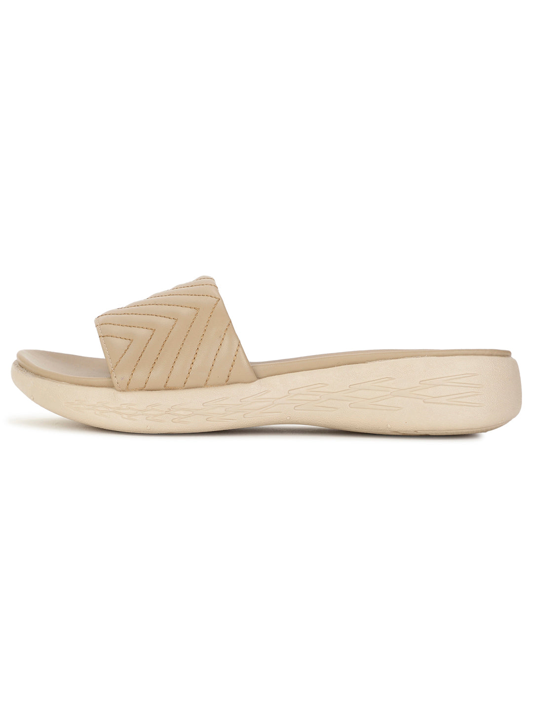 Bata Women Beige Wedge Heel Mule Sandal - Beige - View 3