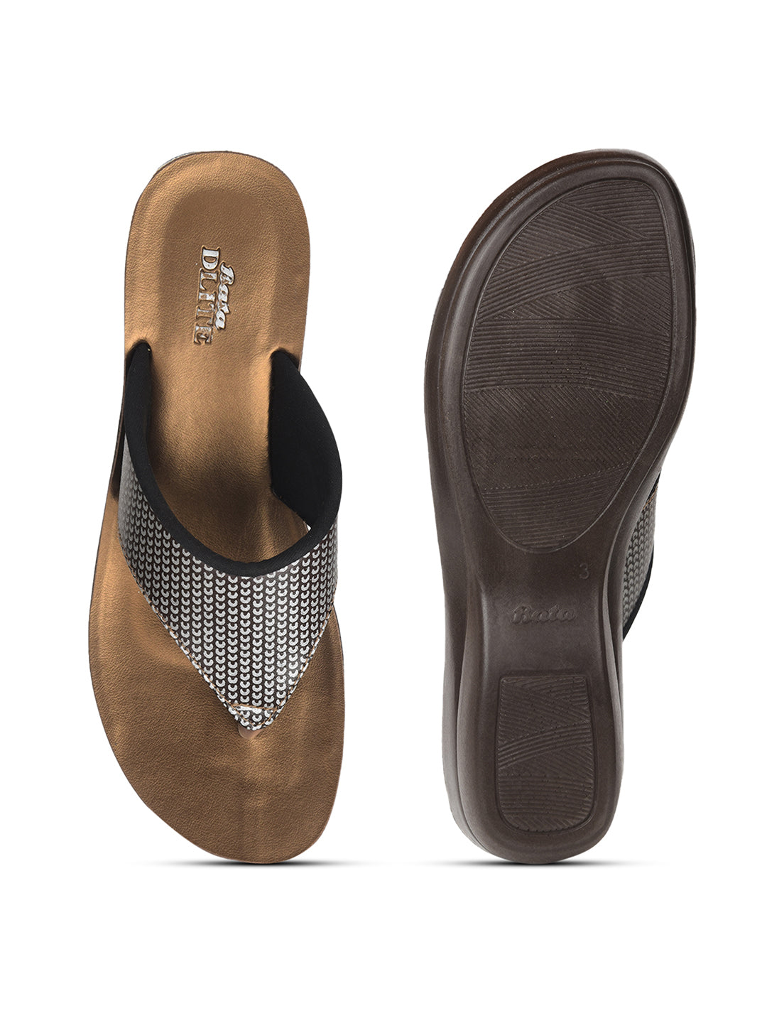 Bata Women Beige Wedge Heel Thong Sandal - Beige - View 4