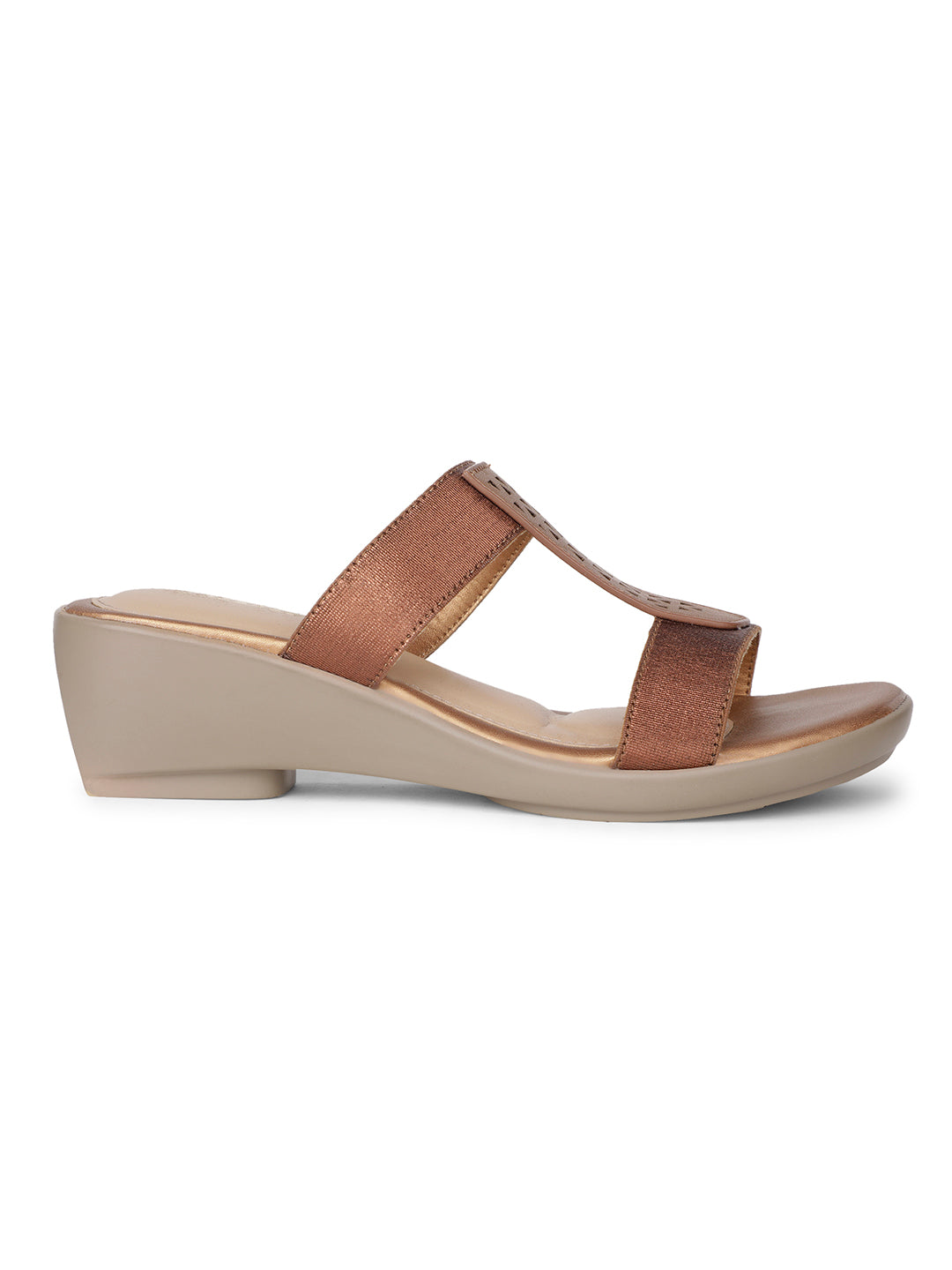 Bata Women Copper Wedge Heel Mule Sandal - Copper - View 2