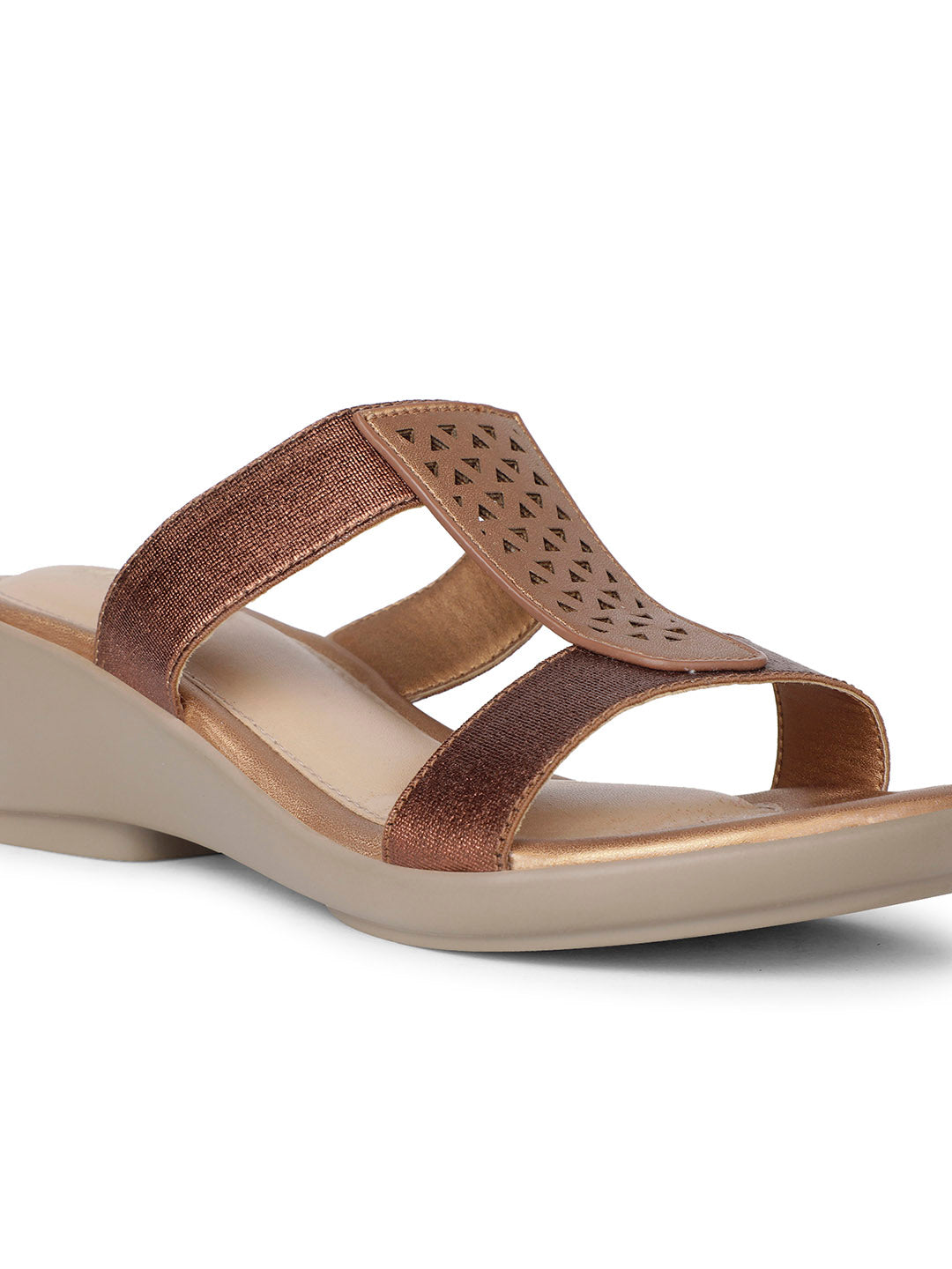 Bata Women Copper Wedge Heel Mule Sandal - Copper - View 5