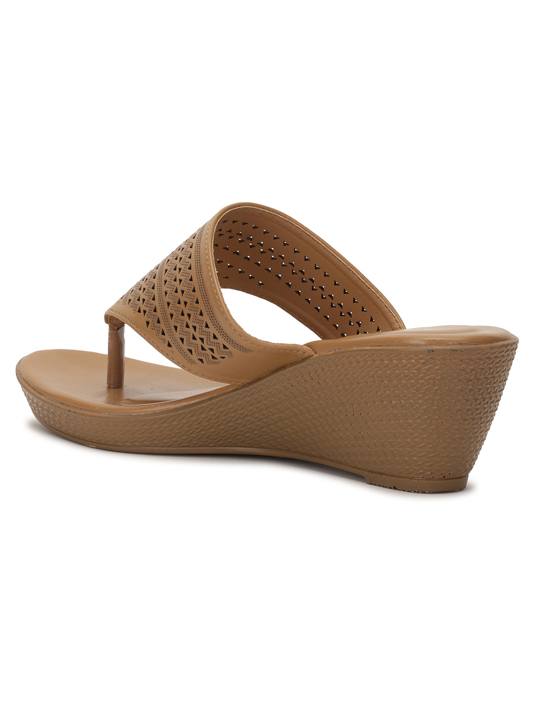 Bata Women's Gold Wedge Heel Thong Sandals - Gold