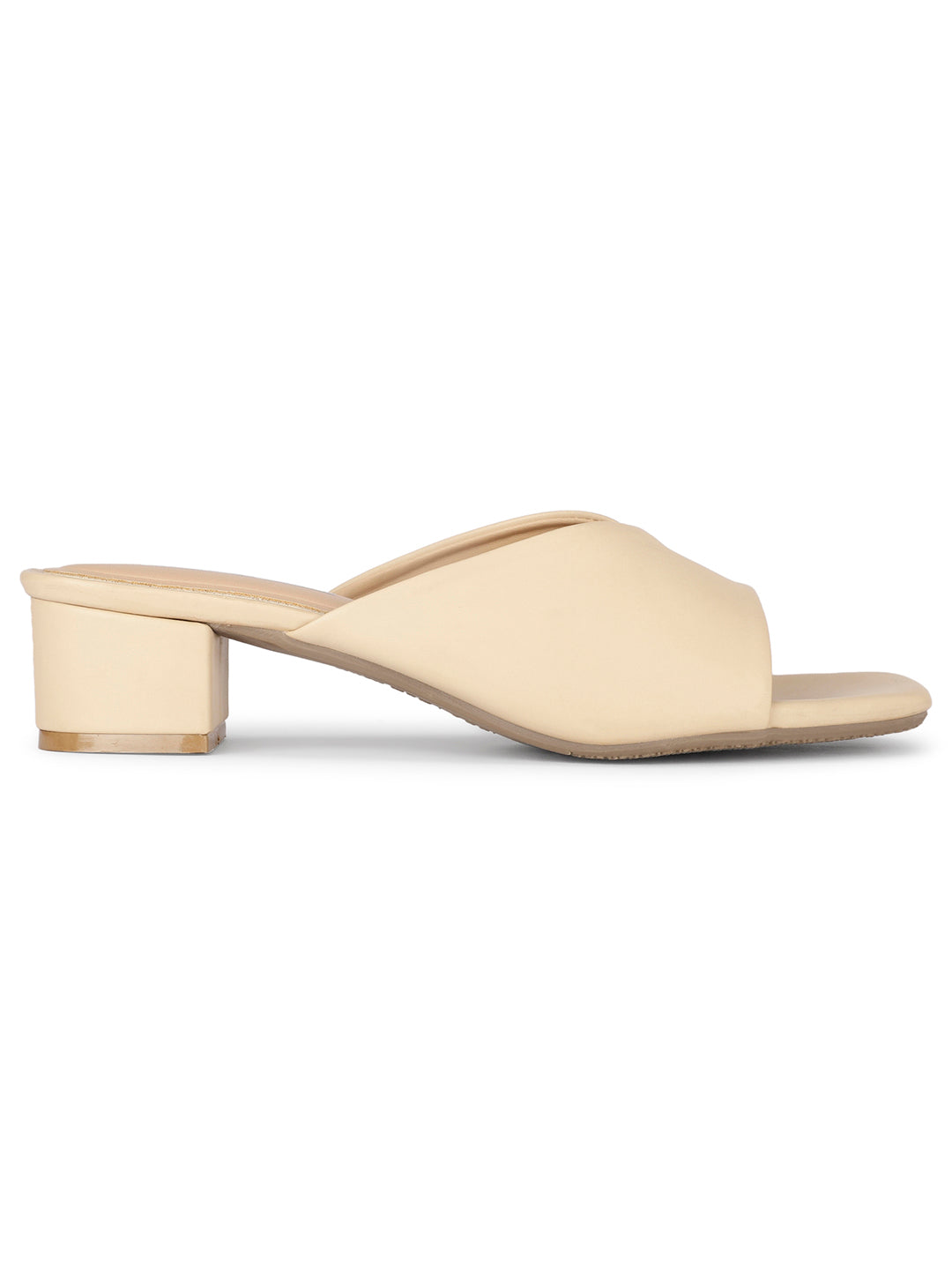 Bata Women Beige Block Heel Mule Sandal - Beige - View 2