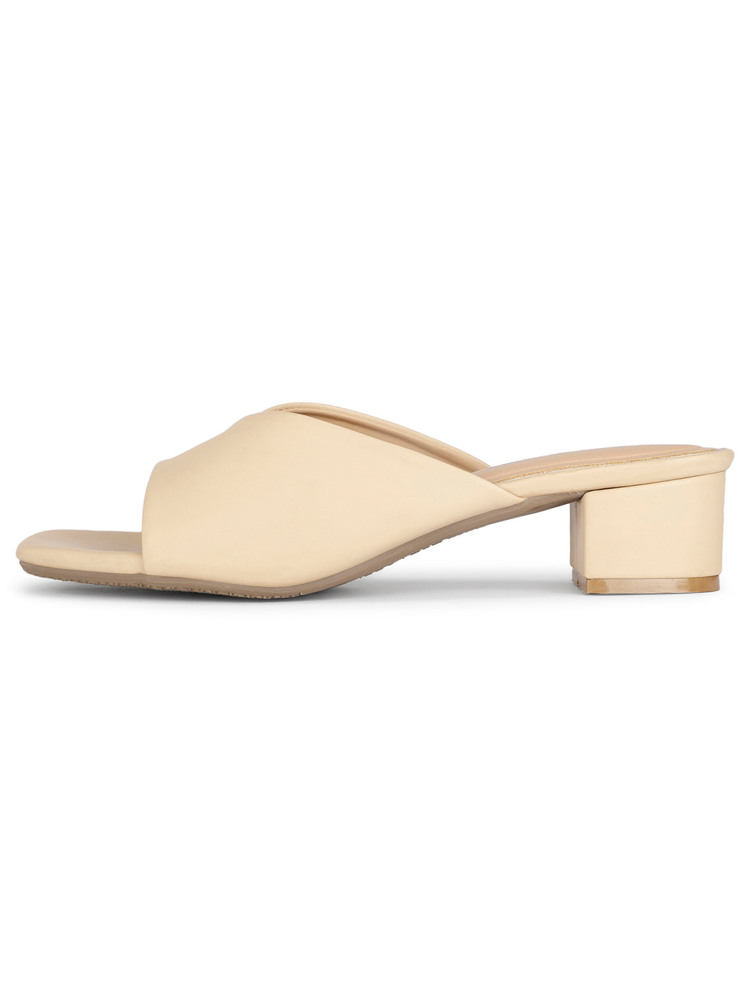 Bata Women Beige Block Heel Mule Sandal - Beige - View 3