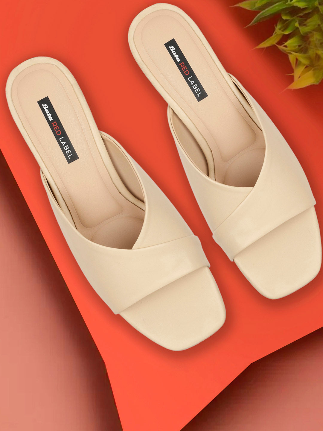 Bata Women Beige Block Heel Mule Sandal - Beige - View 6