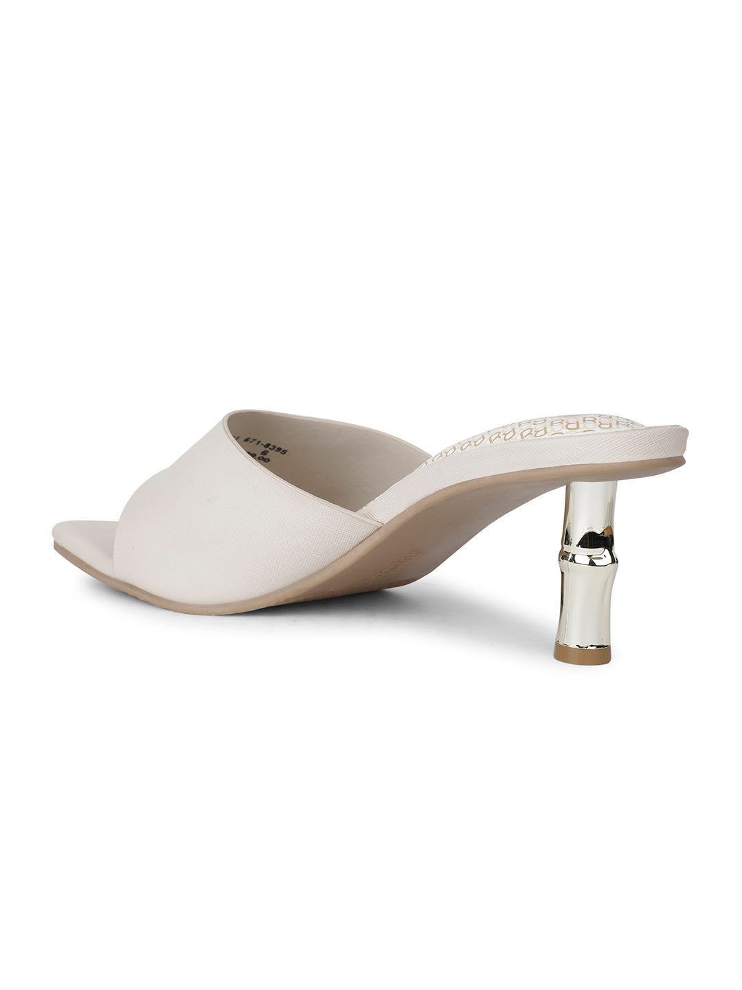 Bata Women Beige Kitten Heel Mule Sandal - Beige - View 3