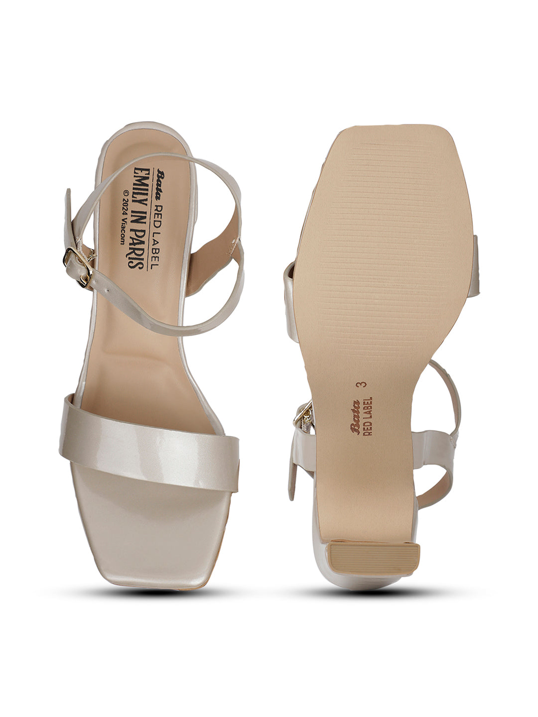 Bata Women Beige Ankle Strap Block Heel Sandal - Beige - View 4
