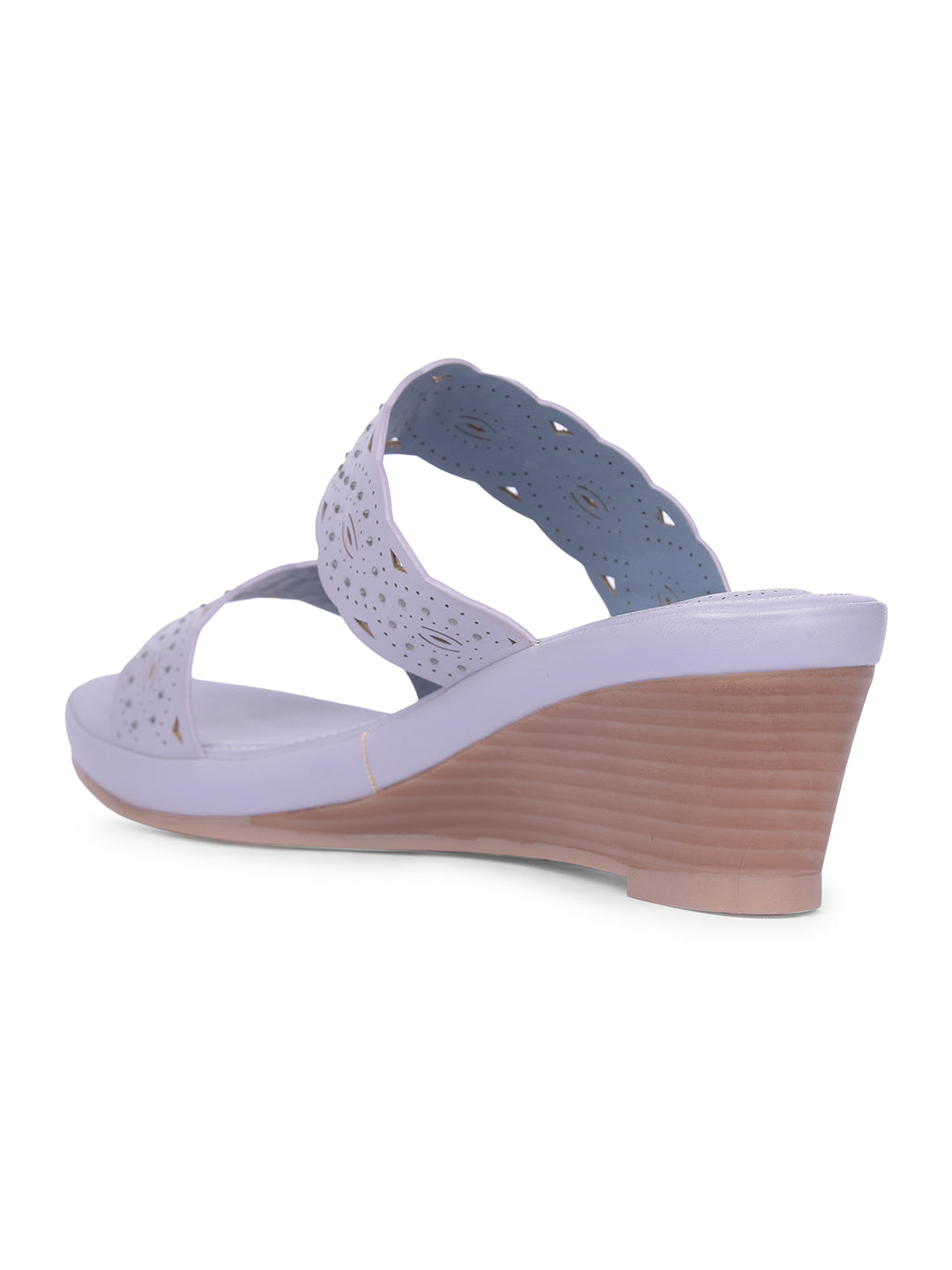 Bata Comfit Women Purple Wedge Heel Mule Sandal - Purple - View 3