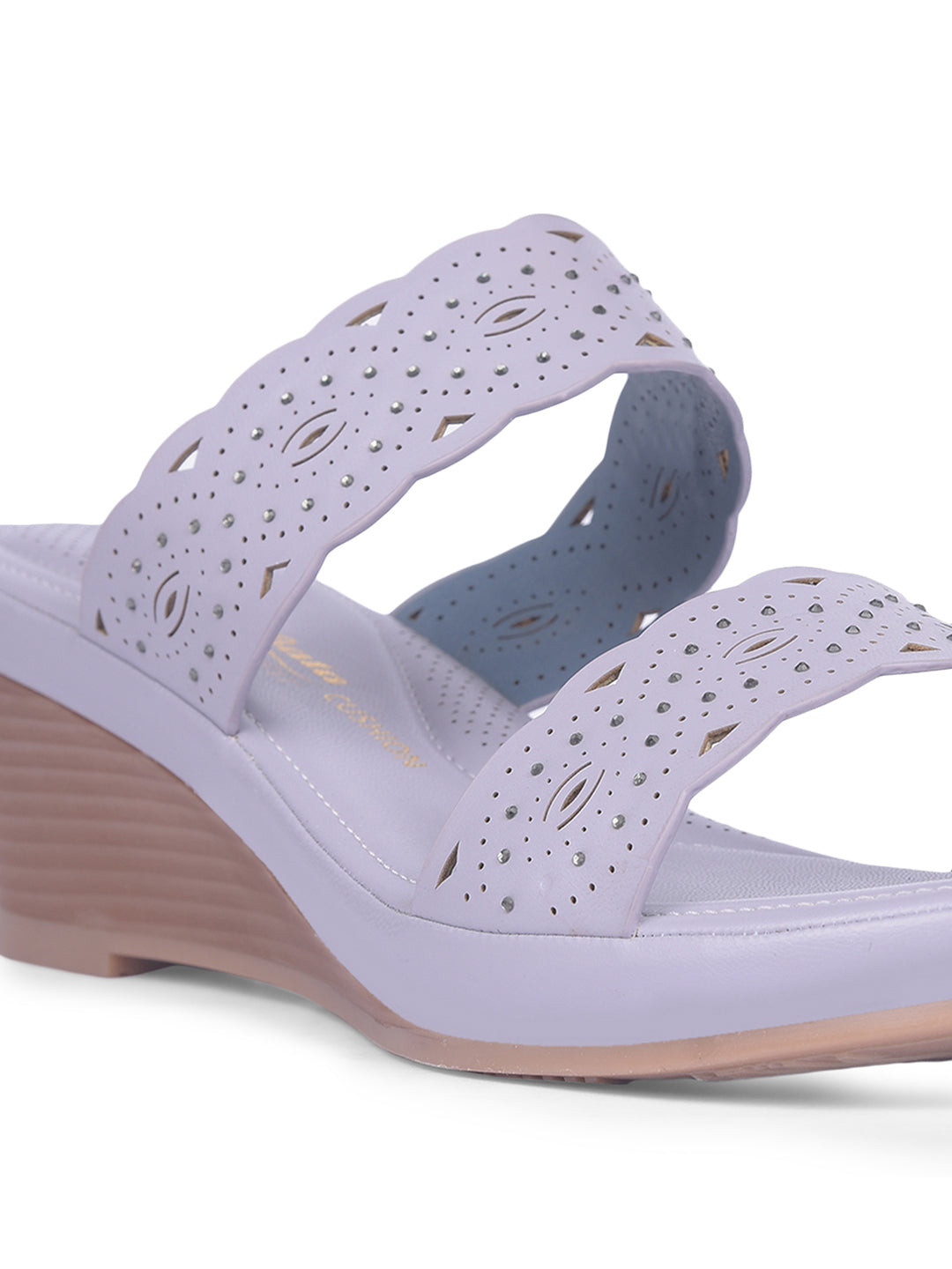 Bata Comfit Women Purple Wedge Heel Mule Sandal - Purple - View 5