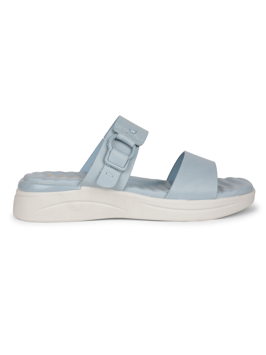 Bata Comfit Women Light Blue Platform Heel Mule Sandal - Light Blue - View 2