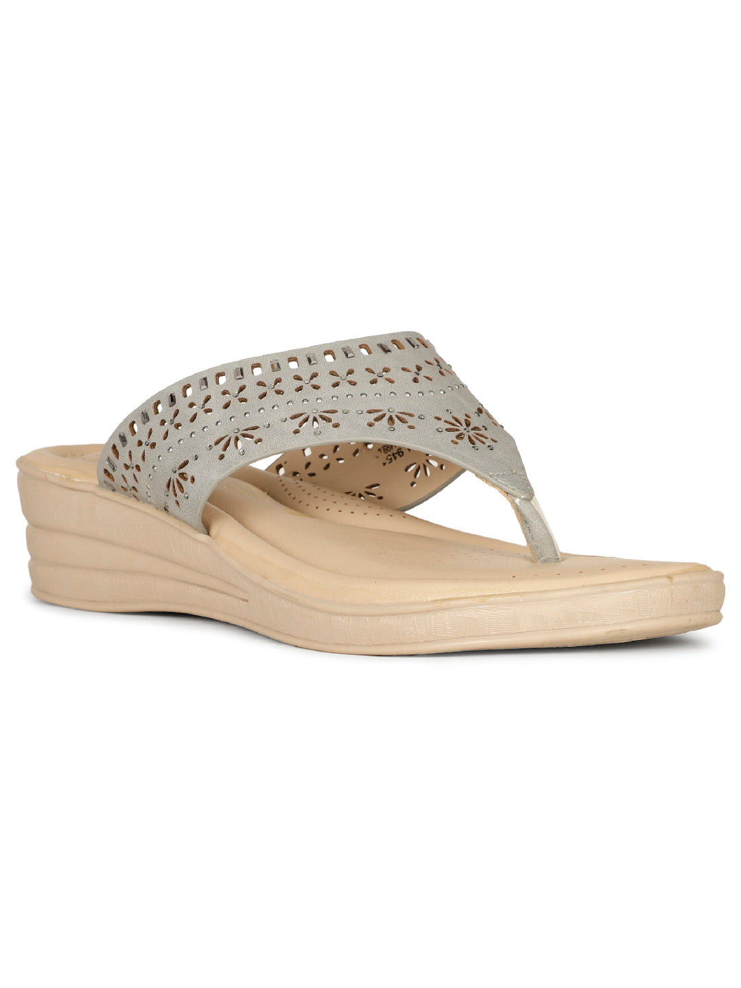 Bata Comfit Women Light Blue Wedge Heel Thong Sandal - Light Blue - View 1