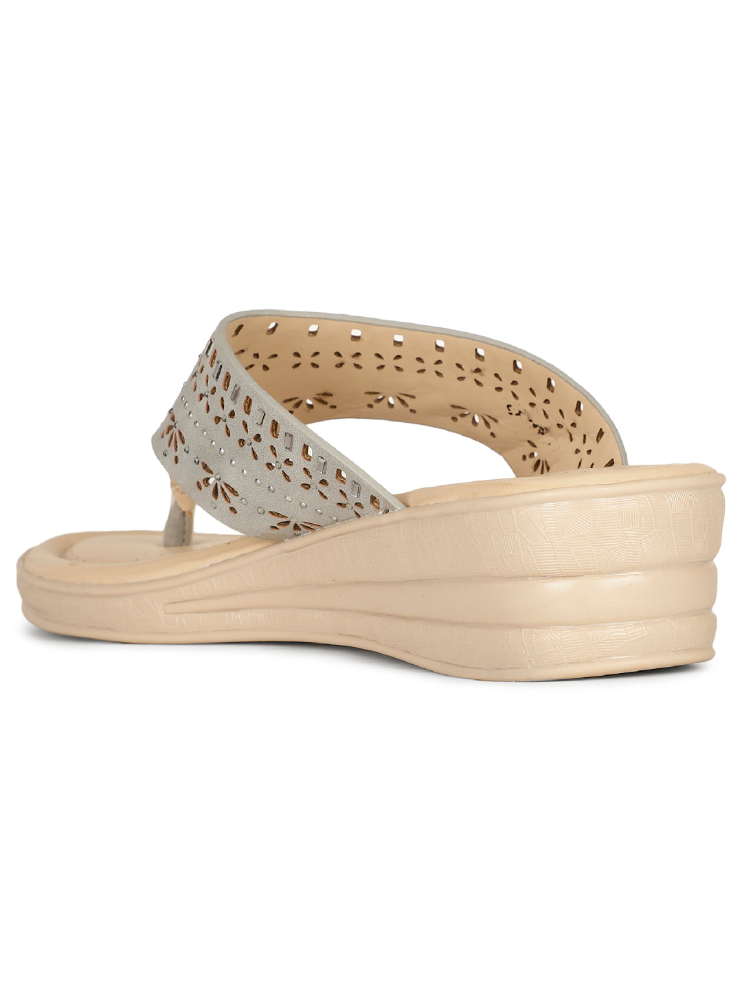 Bata Comfit Women Light Blue Wedge Heel Thong Sandal - Light Blue - View 3