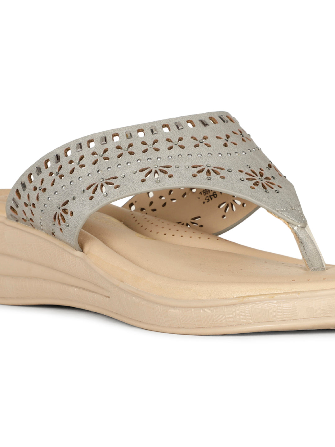 Bata Comfit Women Light Blue Wedge Heel Thong Sandal - Light Blue - View 5