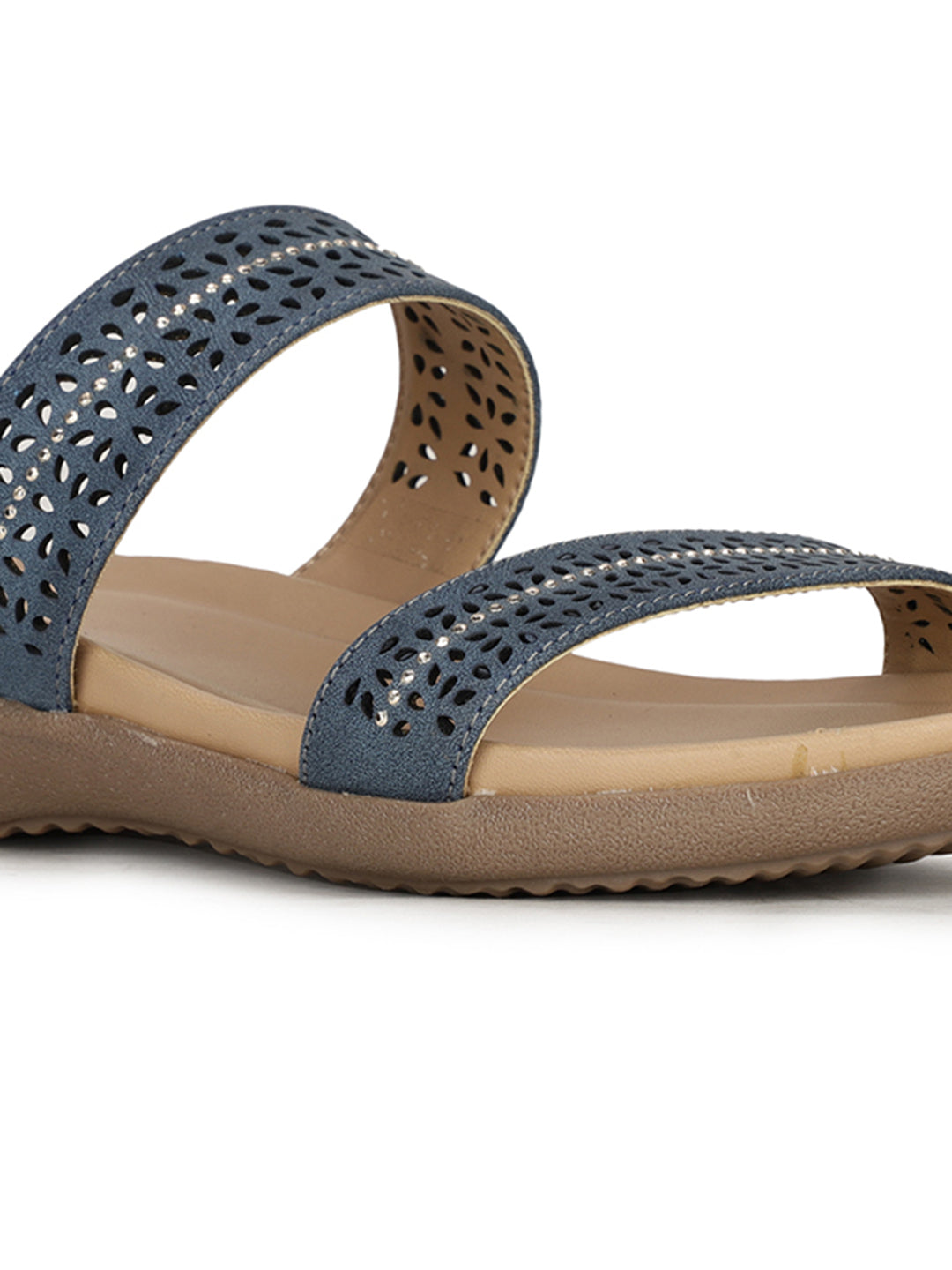 Bata Women's Blue Wedge Heel Mule Sandals - Blue