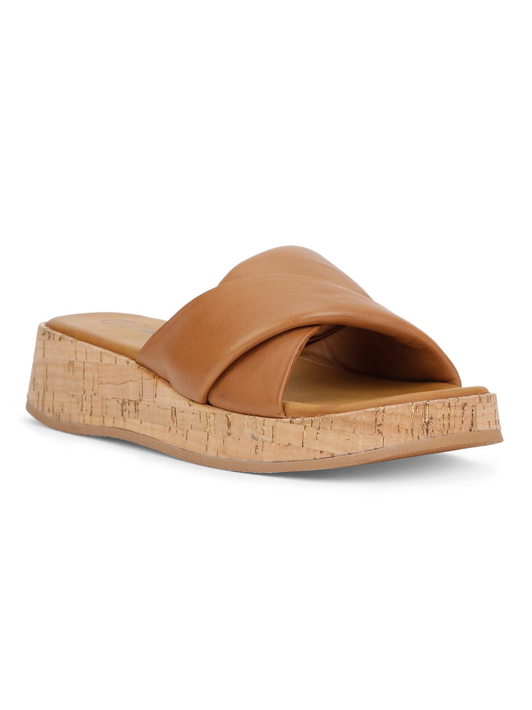 Hush Puppies Women Tan Wedge Heel Mule Sandal - Tan - View 1