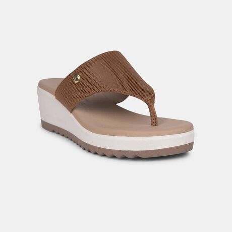 Hush Puppies Women Light Brown Wedge Heel Ballerina