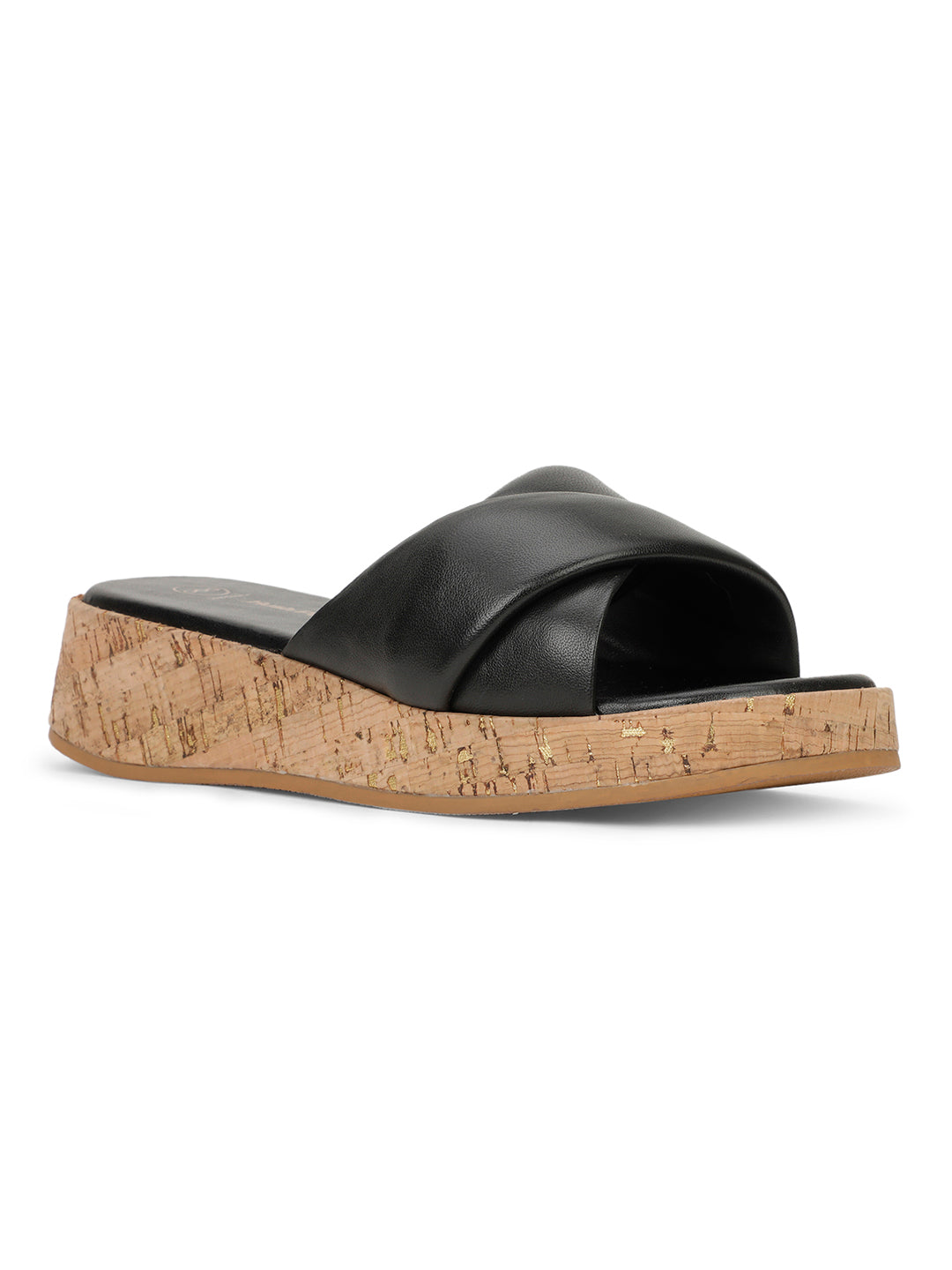 Hush Puppies Women Black Wedge Heel Mule Sandal - Black - View 1