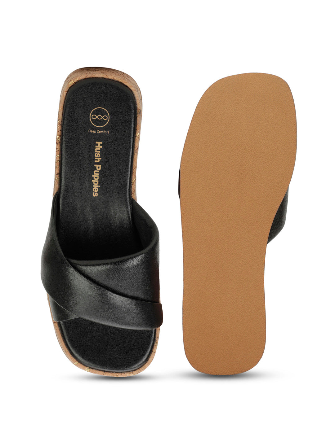 Hush Puppies Women Black Wedge Heel Mule Sandal - Black - View 4